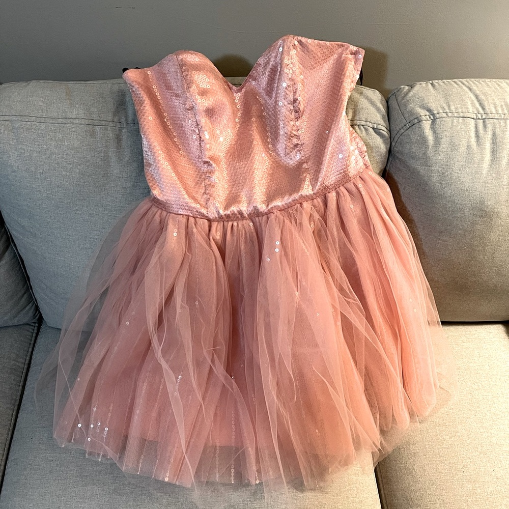 Betsey Johnson pink sequin and tulle party dress